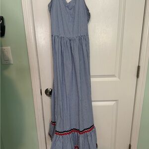 J. Crew blue white maxi dress